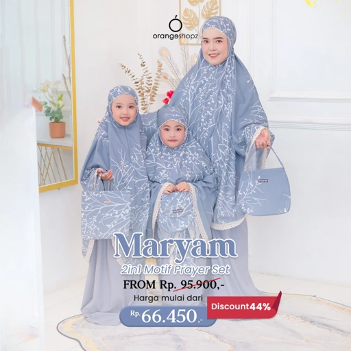 Image of Mukena Maryam Motif Renda 2in1 Prayer Set FREE SEJADAH TASBIH