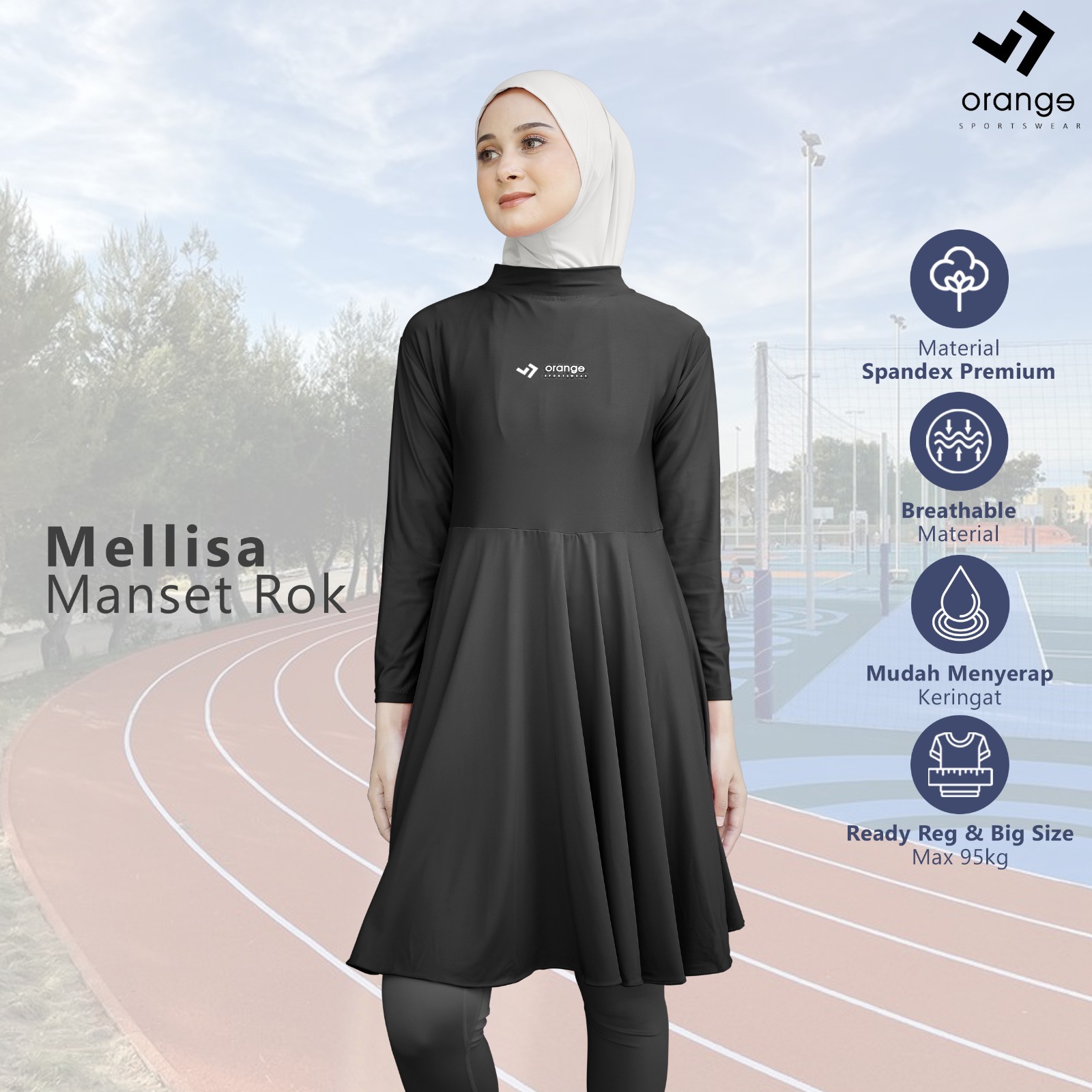 Manset Rok Inner Tunik Olahraga Wanita Mellisa Sporty