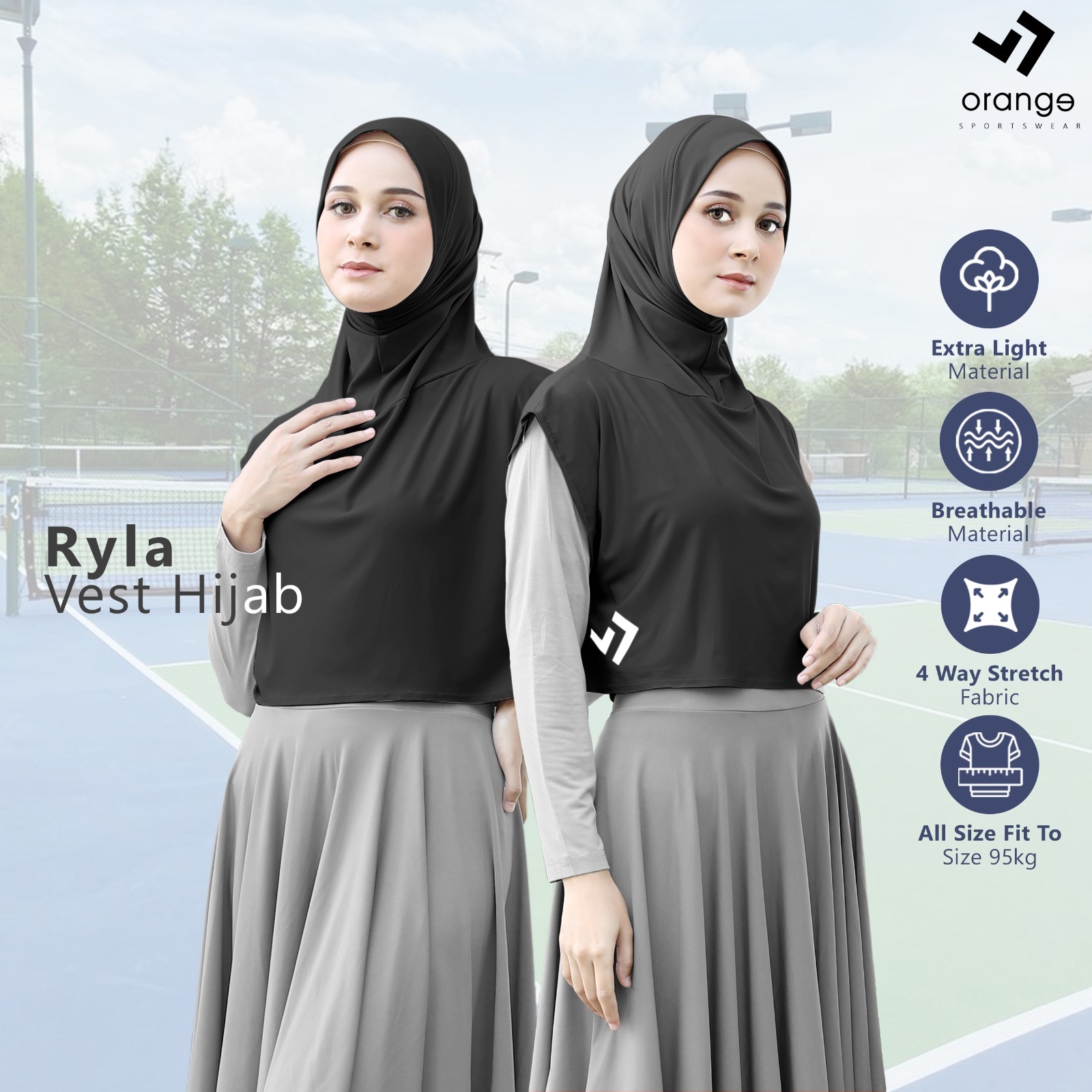 Hijab Rompi Sport Instan Jersey Premium Ryla Vest