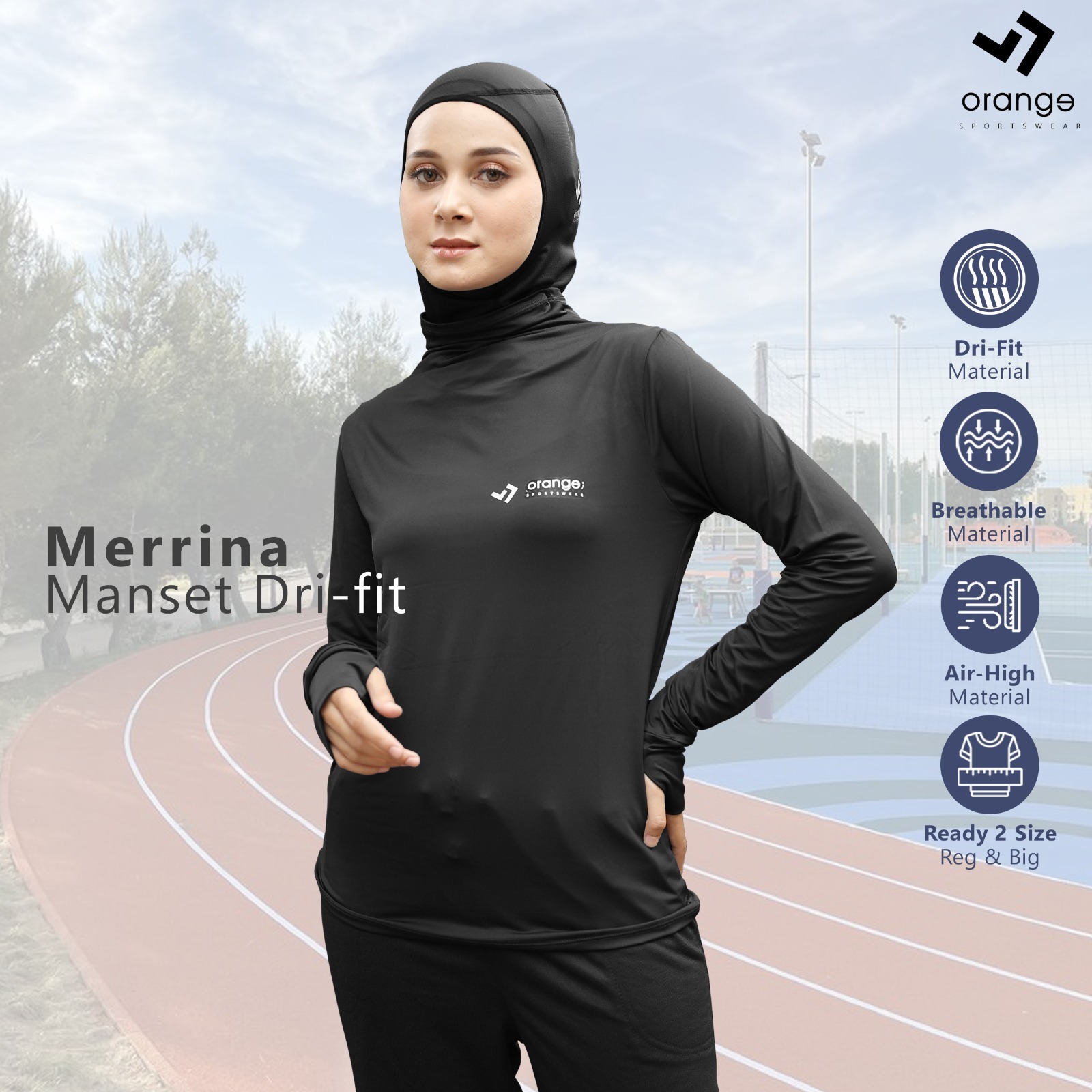 Manset Olahraga Merrina Turtleneck Sporty DRY FIT