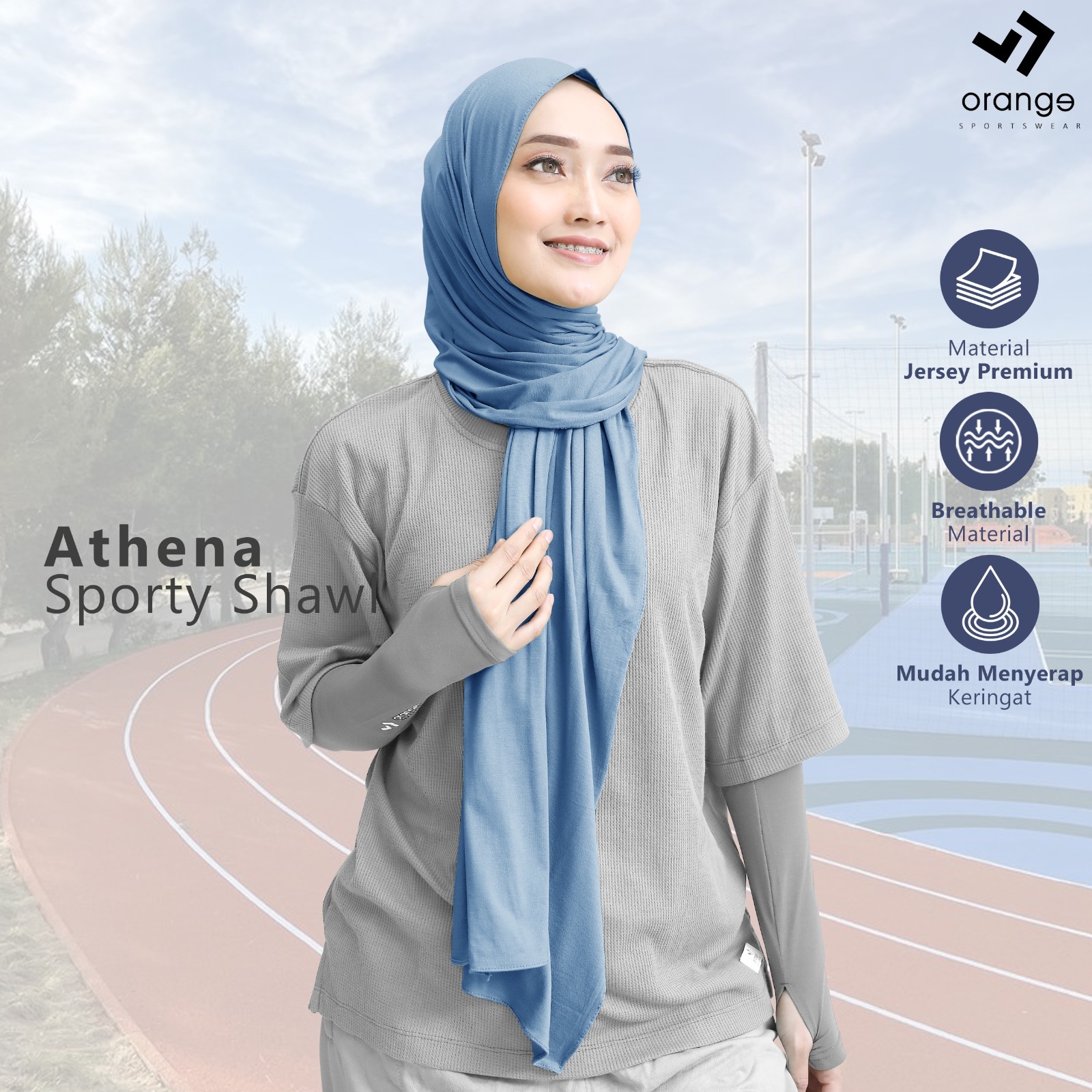 Pashmina Instan Kaos Athena Sporty Shawl