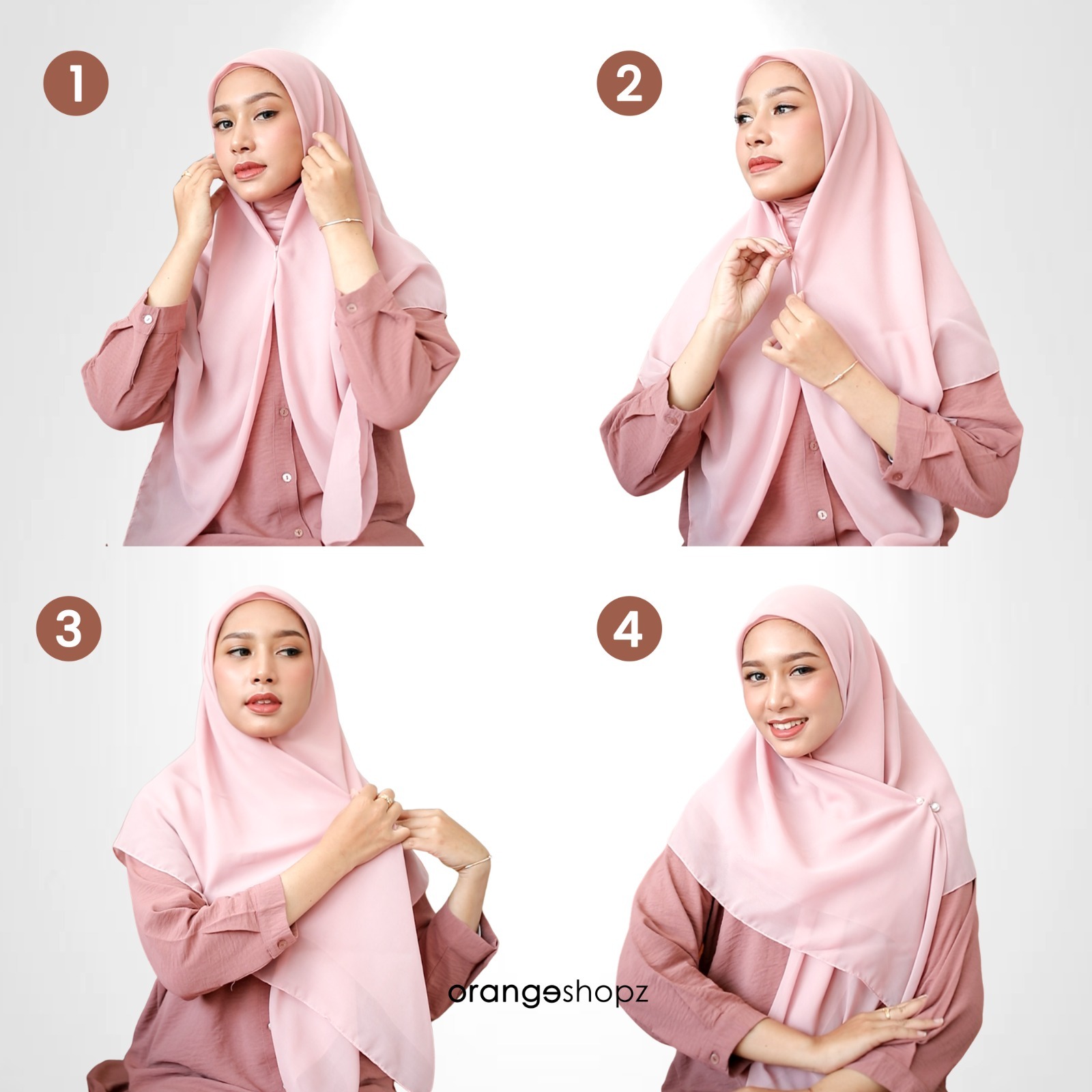 Hijab Instan Sleting Dewasa / Jilbab Segiempat Instan Zipper