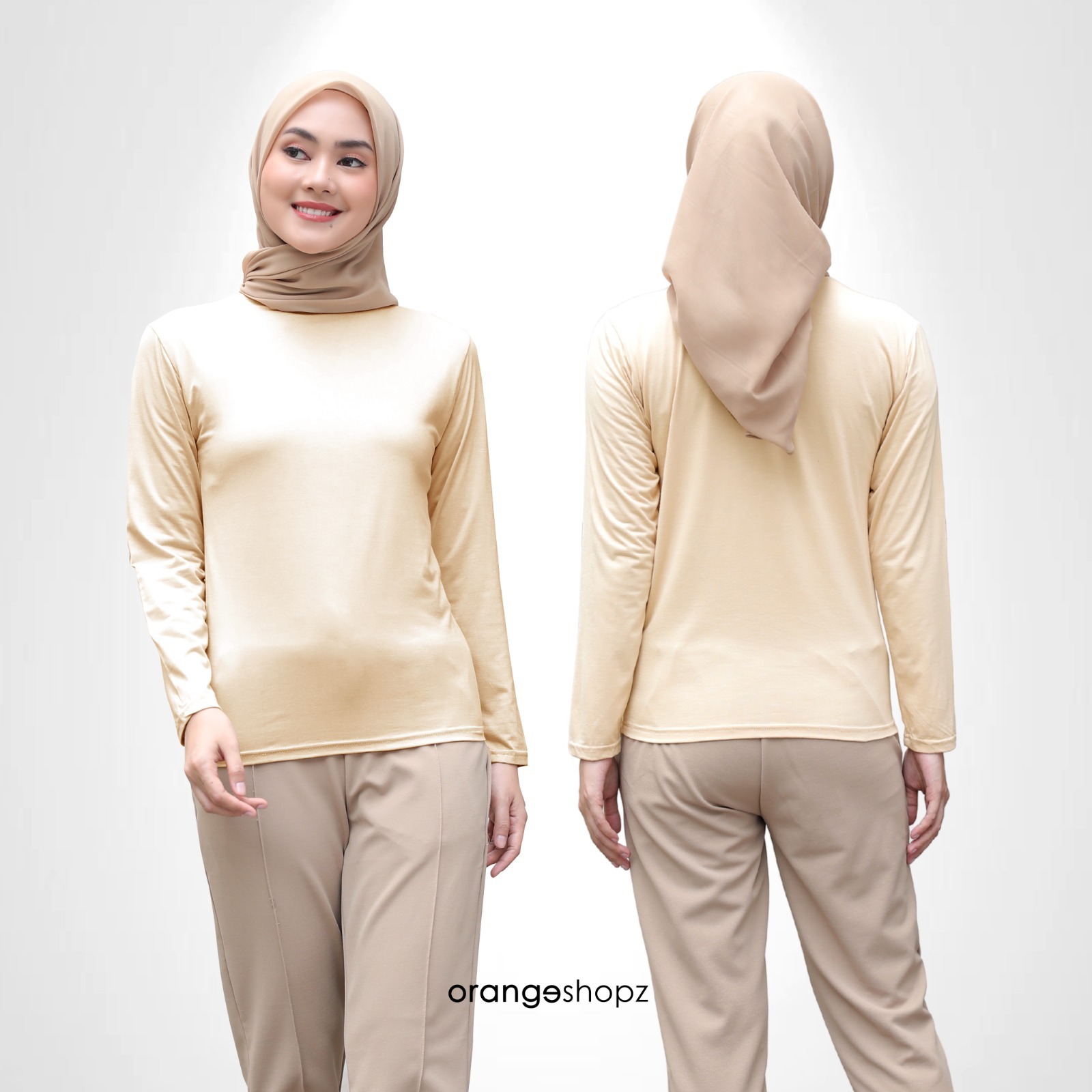 Manset Kaos Badan Wanita Inner Lengan Panjang Shaffa Daily Manset Premium