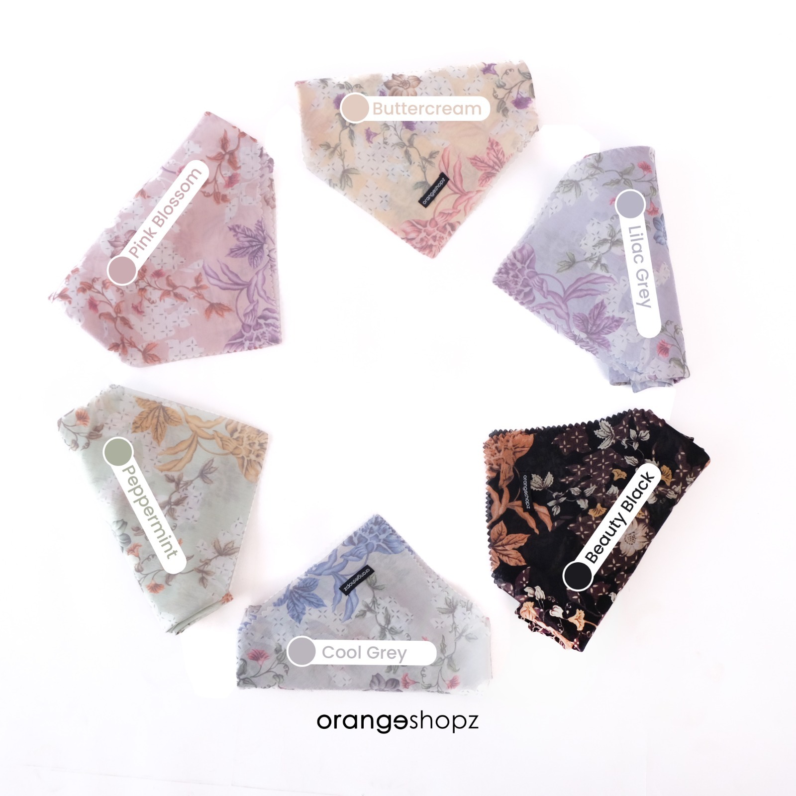 Segiempat Motif Scarf Voal Premium Series Lasercut 115x115