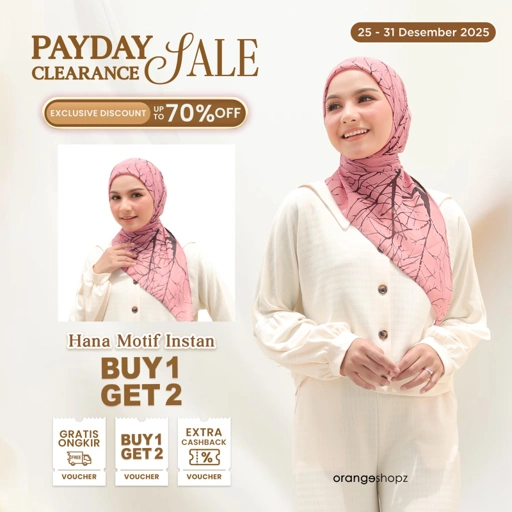 Image of BUY 1 GET 2 Hijab Hana Segitiga  Instan Inner Motif Cerutty Premium
