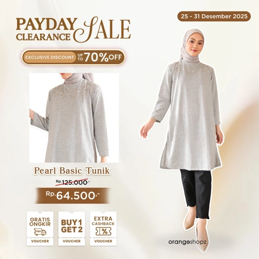 Image of Atasan Blouse Wanita Polos Tunic Basic Pearl
