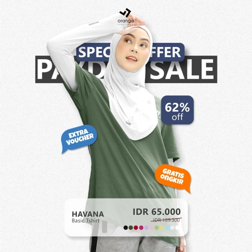 Image of  Kaos T-Shirt Basic Premium Wanita / Kaos Olahraga Wanita Havana Sporty