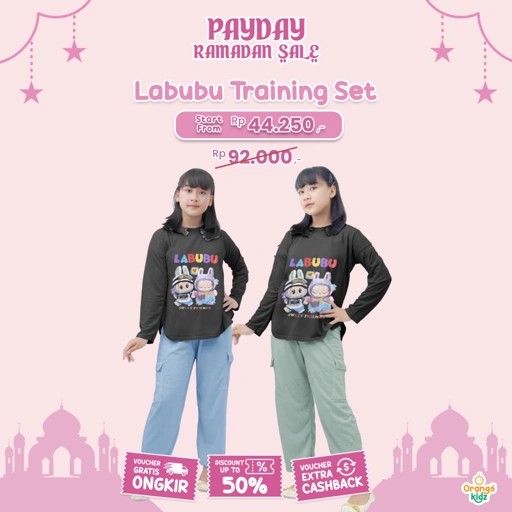 Image of Setelan Anak Perempuan Motif Strip My Melody Oneset