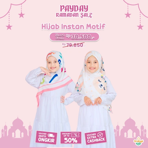 Image of Hijab Segitiga Instan Anak Printing Motif Karakter Lucu
