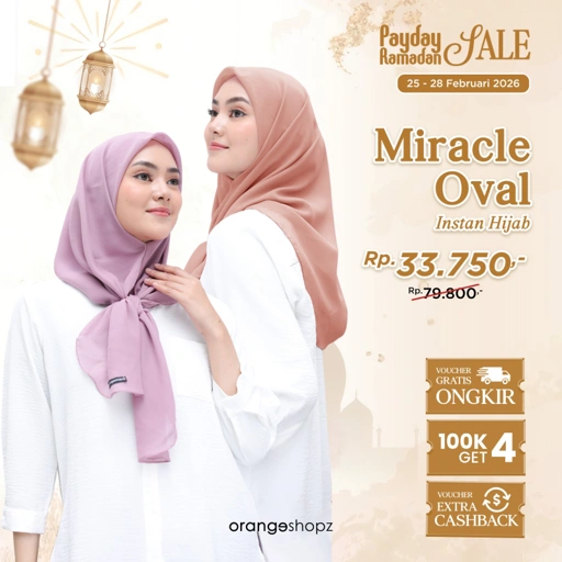 Image of Hijab Segiempat Instan Miracle Oval Curve Malay