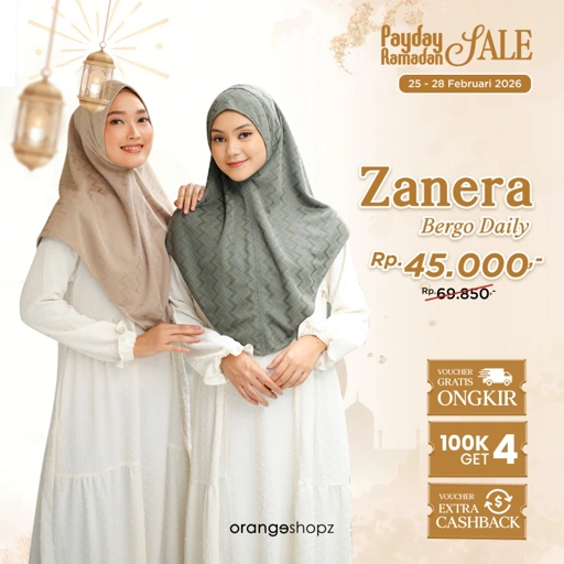Image of Bergo Instan Knit Motif Zanera Three Tone Daily Hijab