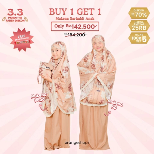 Image of Mukena Maryam Motif Renda 2in1 Prayer Set FREE SEJADAH TASBIH