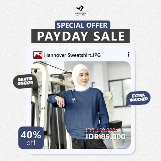 Image of Sweater Olahraga Korean Style Wanita Hannover Sweatshirt Sporty Basic