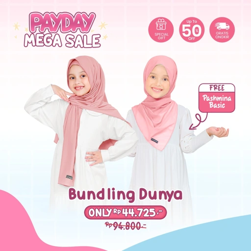 Image of Hijab Pashmina Instan Anak Dunya Jersey Premium