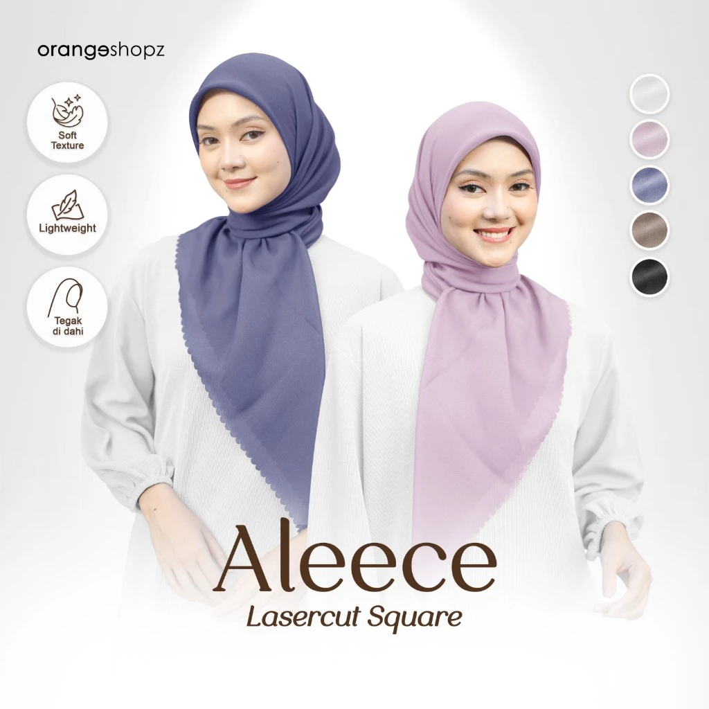 Segiempat Aleece Lasercut Kerudung Polycotton
