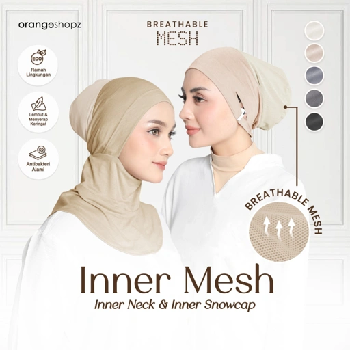Inner Hijab Mesh Neck Snowcap Tencel Premium | Ciput Ninja Jaring Breathable by Orangeshopz Official Shop