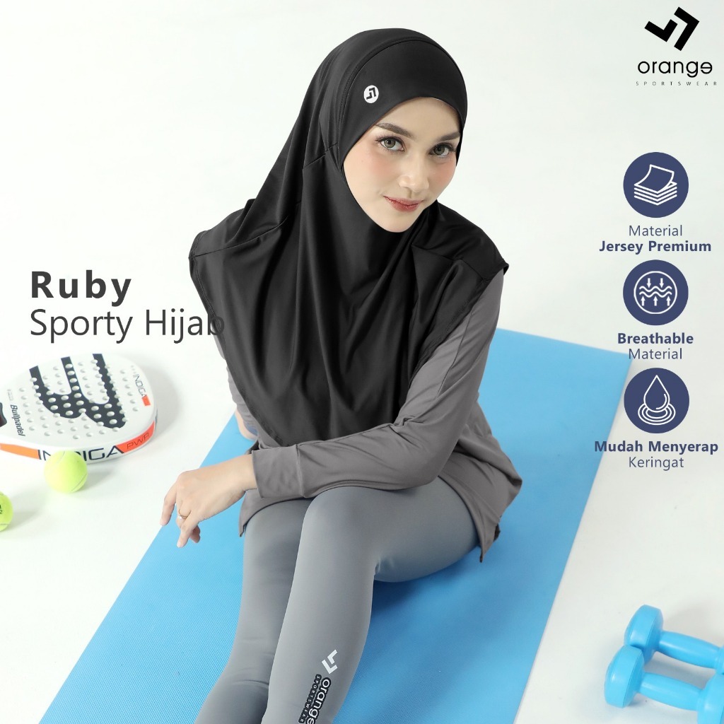 Hijab Bergo Instan Olahraga Jersey Premium Senam Running Jogging Gym Ruby Sporty Hijab