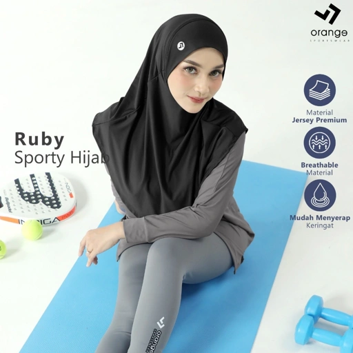 Hijab Bergo Instan Olahraga Jersey Premium Senam Running Jogging Gym Ruby Sporty Hijab