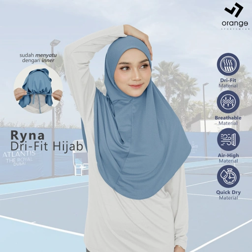 Hijab Bergo Instan Olahraga Dri Fit Senam Running Jogging Gym Ryna Sporty Hijab