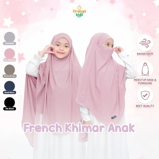 French Khimar Anak Niqab 2in1 Hijab Instan Jersey
