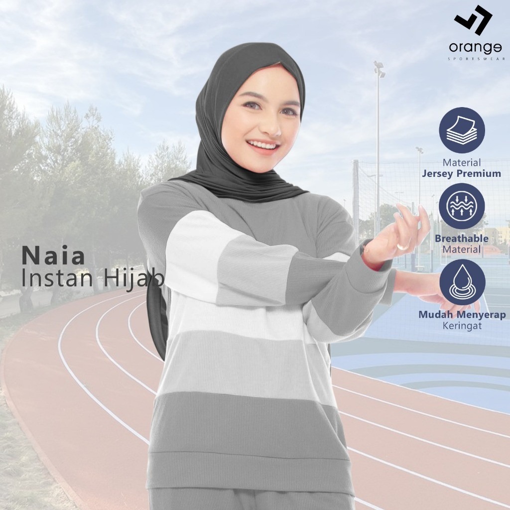 Hijab Instan Jersey Olahraga Naia Instan Square Hijab