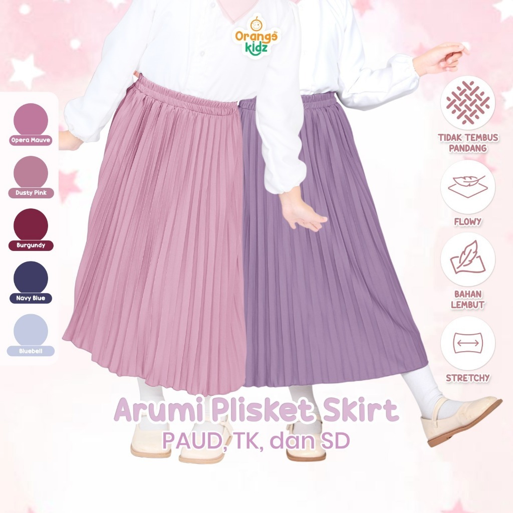 Rok Plisket Anak Arumi A Line Pleated Skirt