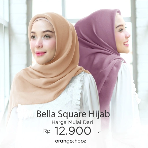 Image of Bella Poly Cotton Square Hijab (Jahit Tepi)