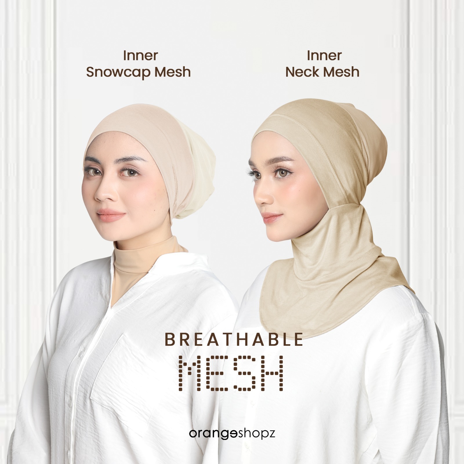 Inner Hijab Mesh Neck Snowcap Tencel Premium | Ciput Ninja Jaring Breathable by Orangeshopz Official Shop