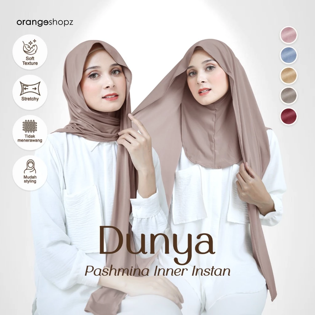 Hijab Pashmina Curve Inner Menutup Leher Dunya Instan Jersey