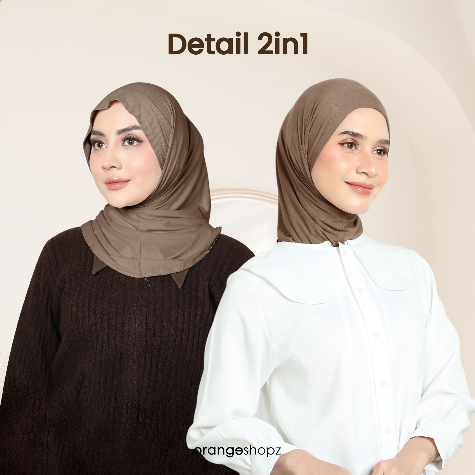Orangeshopz - Elara Hijab Instan Tali Bandana Bergo Slip On Tie Rayon Tencel Premium