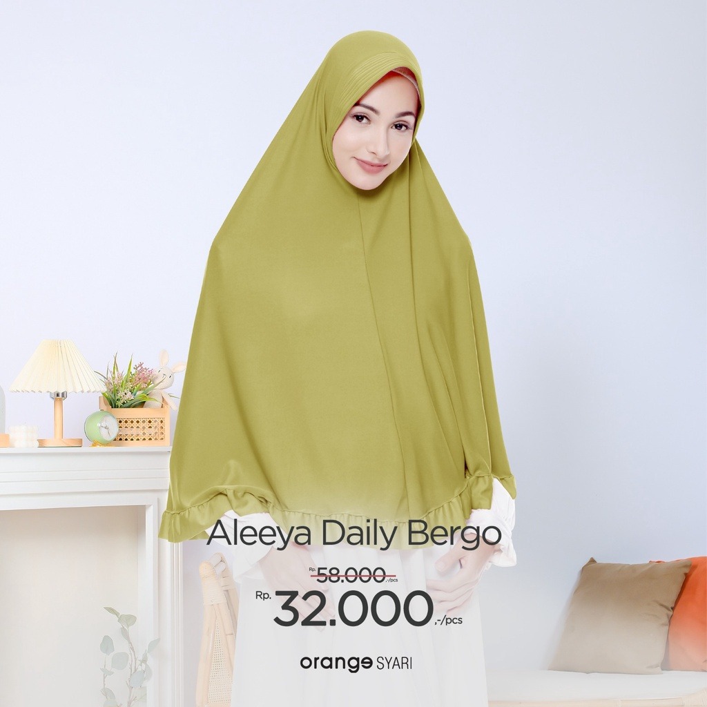 Bergo Hijab Instan Aleeya Ruffle Jersey Premium