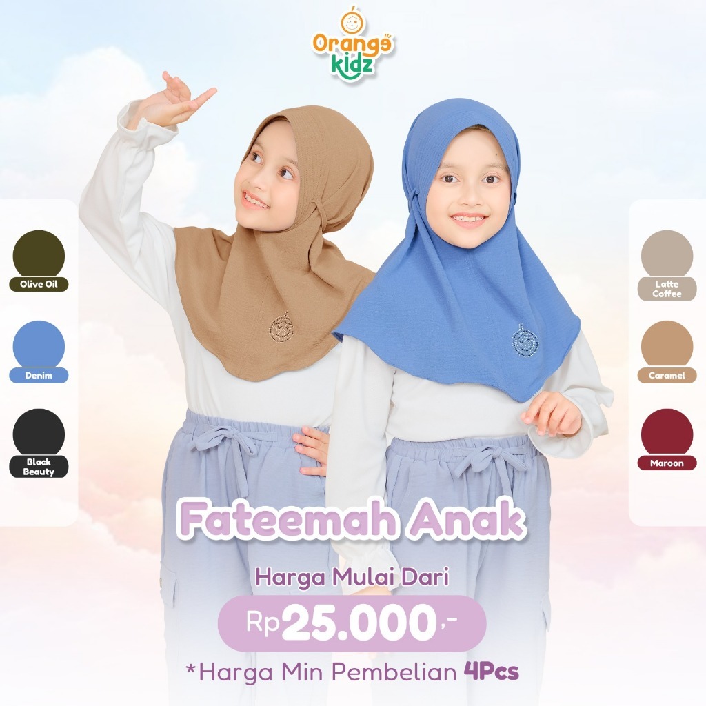Bergo Hijab Instan Anak & Couple Fateemah Airflow Crinckle Premium