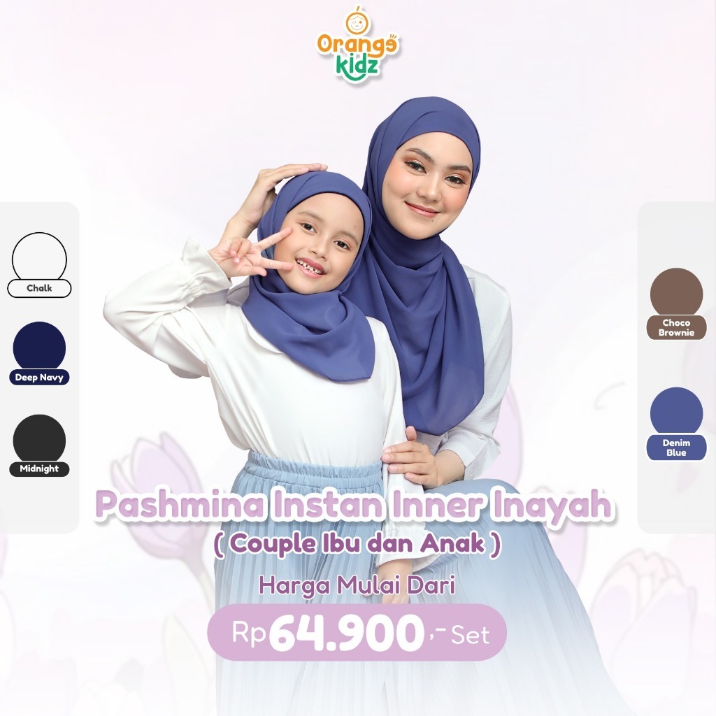 Image of Hijab Pashmina Instan Inayah 2in1 Couple Ibu & Anak