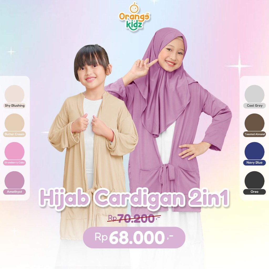 Hijab Instan Maaysa Anak Cardigan 2in1 Bergo Anak Jersey Premium