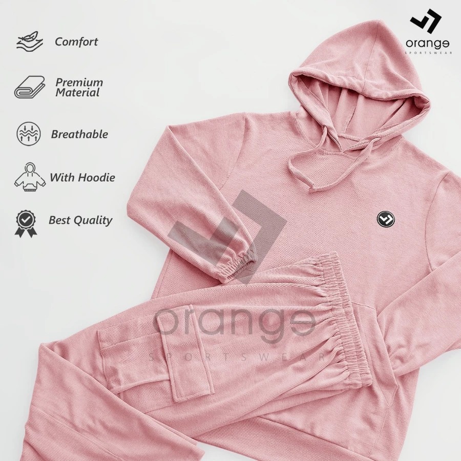 One Set Hoodie Knit Olahraga Wanita Vortex Training Set