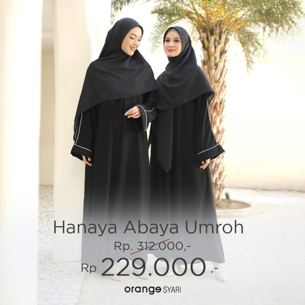 Hanaya Abaya Gamis Haji dan Umroh Polos Wanita
