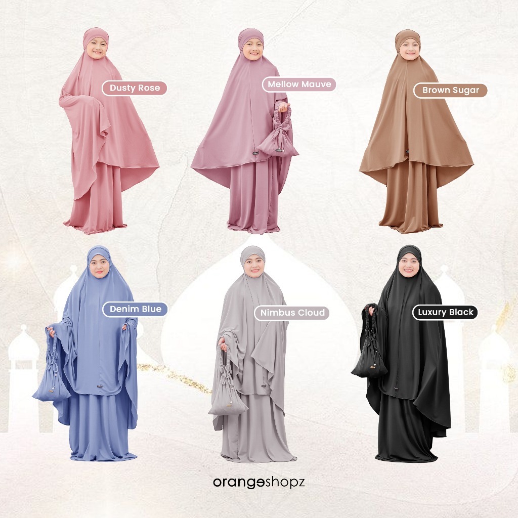 Mukena Shanum 2in1 Prayer Set - Mukena Set Multifungsi French Khimar Umroh Haji 