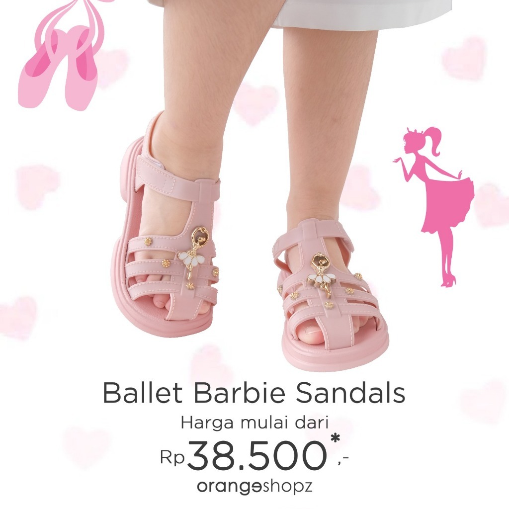 Sendal Anak Perempuan Gladiator Motif Barbie Kekinian Belle Sandals