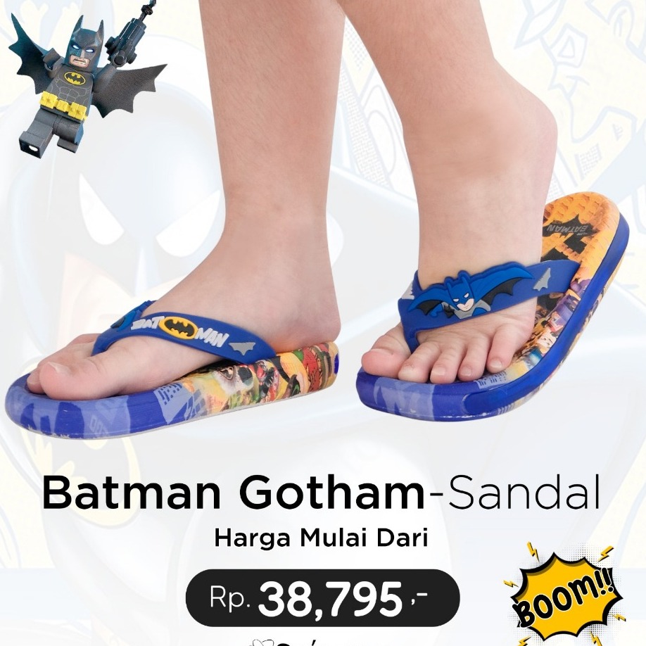Sendal Jepit Karet Anak Perempuan Motif Batman