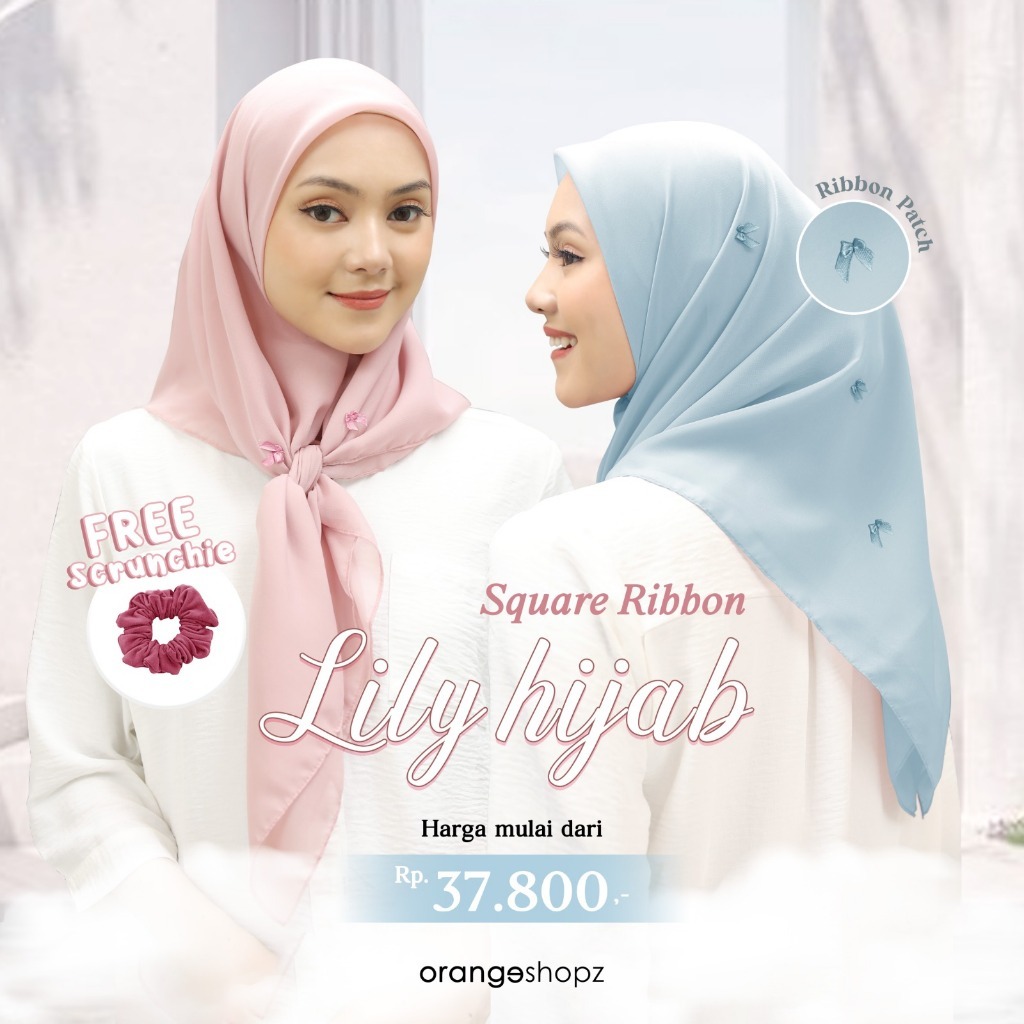 Hijab Segiempat Pita Pollycotton Lily Square Premium