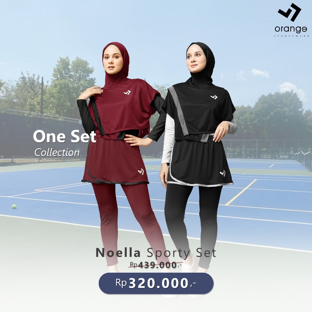Oneset Olahraga Wanita Vest Rompi Hijab Noella Sporty Set