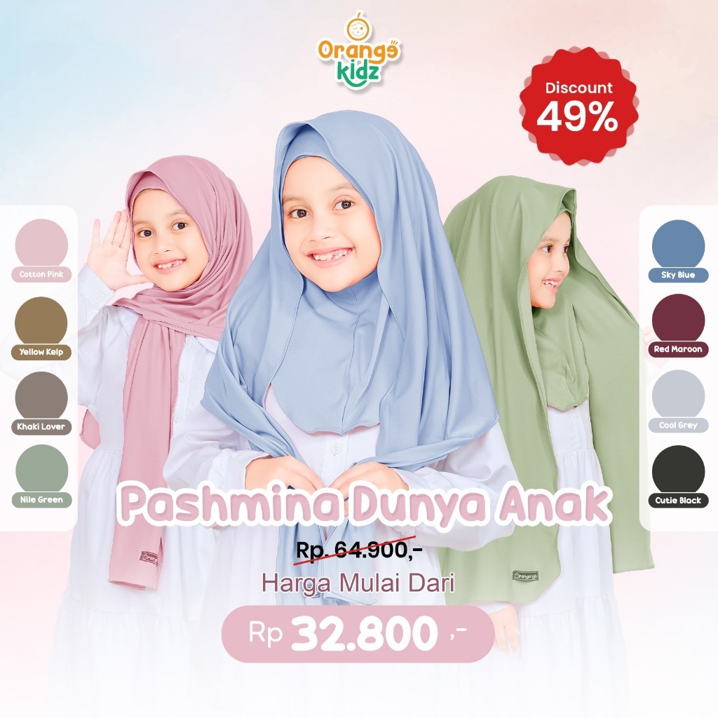 Image of Hijab Pashmina Instan Anak Dunya Jersey Premium
