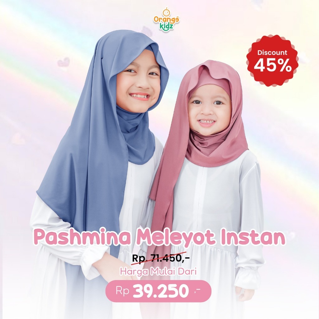 Image of Hijab Pashmina Instan Inner Bando Meleyot Oval Anak Perempuan Jersey Premium