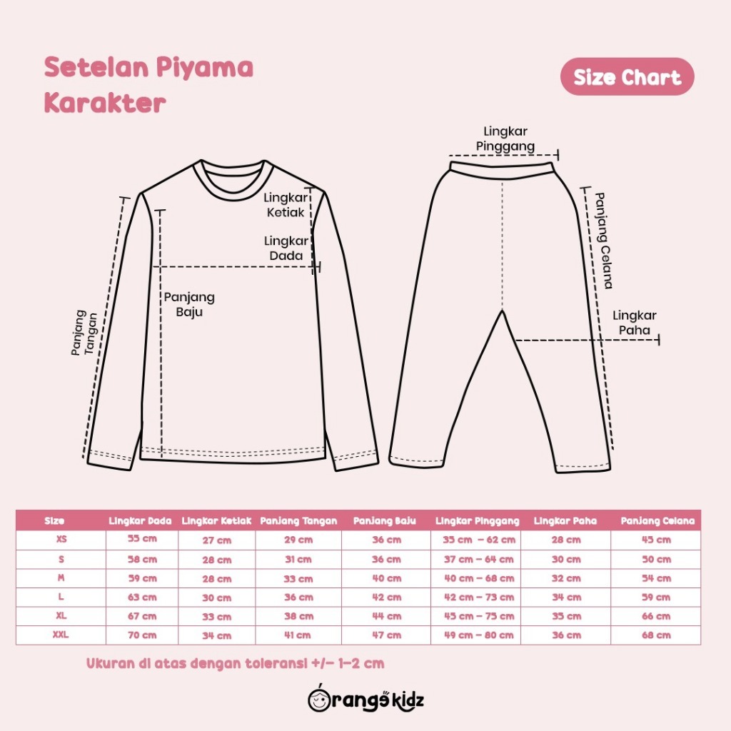 Setelan Baju Tidur Anak Perempuan Laki Laki Motif Stella Lou Series Daily Oneset