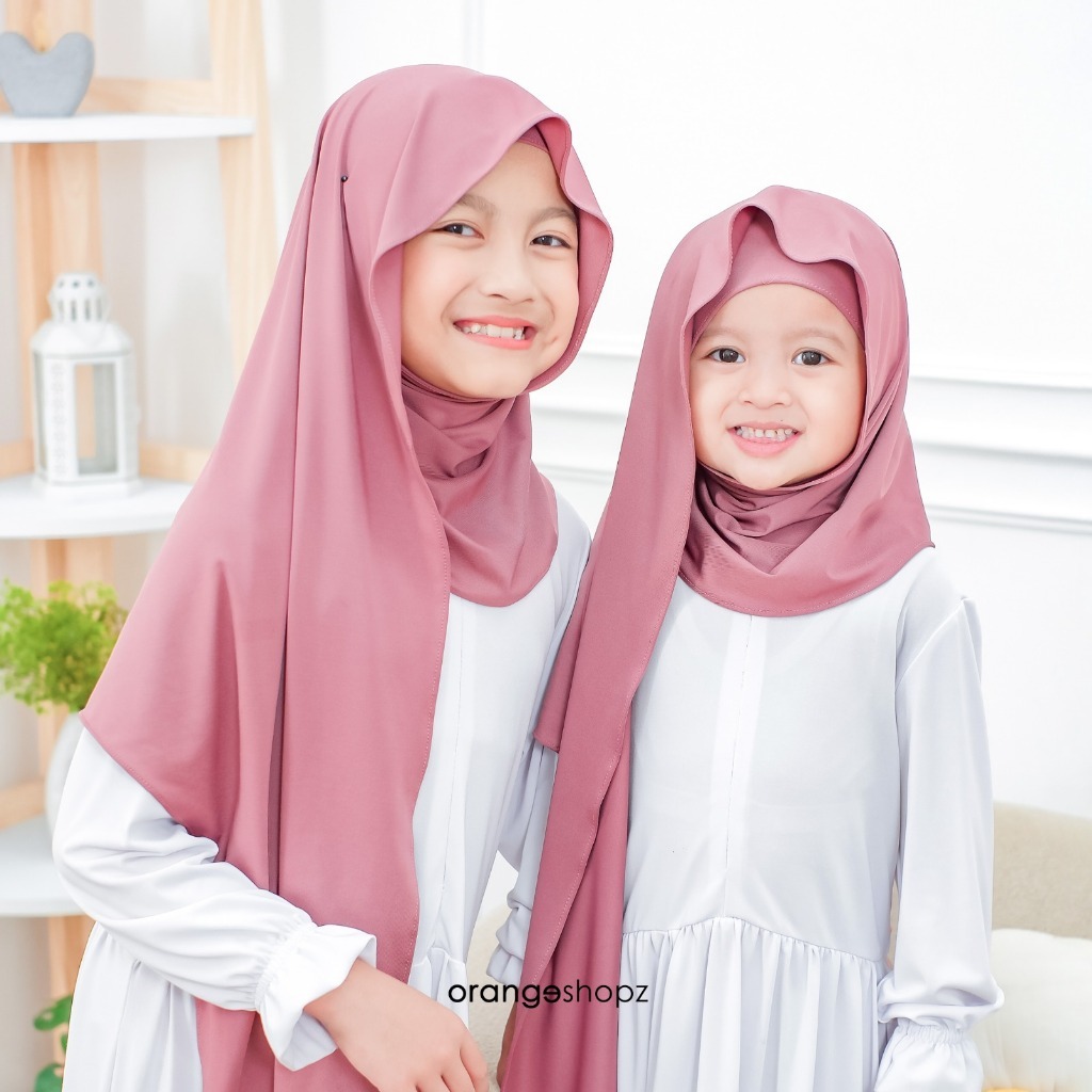 Hijab Pashmina Instan Inner Bando Meleyot Oval Anak Perempuan Jersey Premium