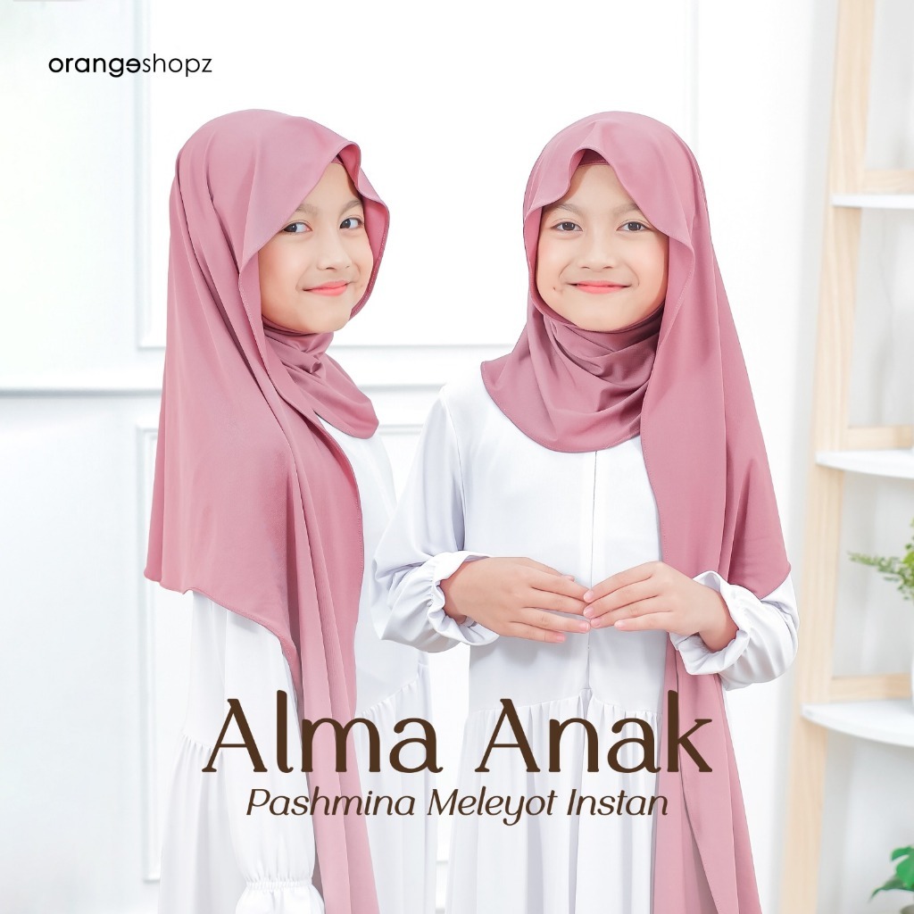 Hijab Pashmina Instan Inner Bando Meleyot Oval Anak Perempuan Jersey Premium