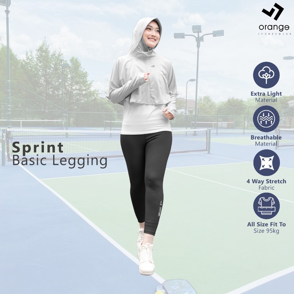 Image of Celana Olahraga Wanita High Waist Dry Fit Polos Sprint Basic Sporty Legging