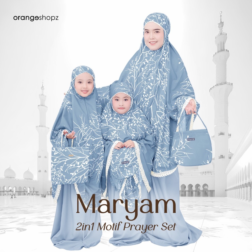 Mukena Maryam Motif Renda 2in1 Prayer Set FREE SEJADAH TASBIH