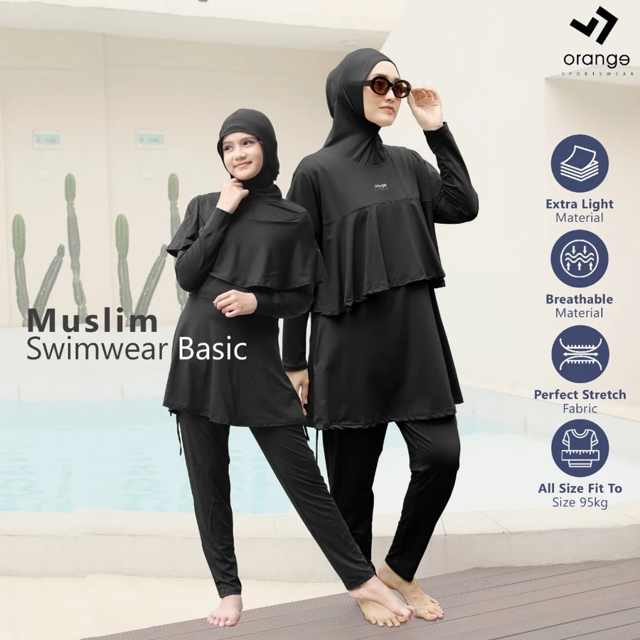 Set Baju Renang Muslim Wanita Syari Nayla Basic Swimwear