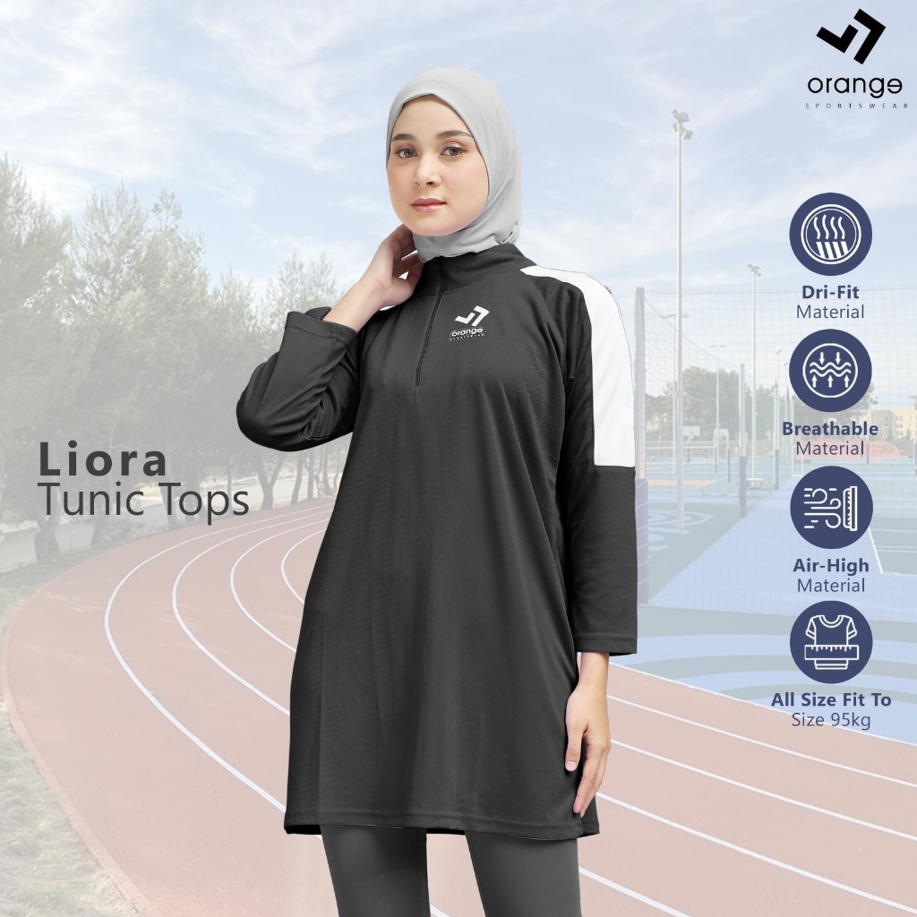 Image of Atasan Tunik Olahraga Wanita Lengan Panjang Liora Sporty
